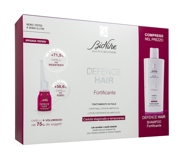 DEFENCE HAIR BIPACK RIDENSIFICANTE 21 FIALE 6 ML + SHAMPOO 200 ML - Farmasanitas 
