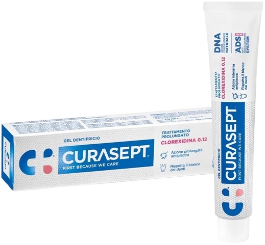 CURASEPT DENTIFRICIO 0,12 75 ML ADS+DNA - Farmasanitas 