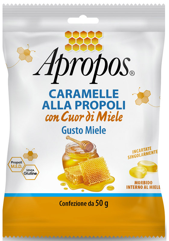 APROPOS CARAMELLE DURE MIELE CUOR DI MIELE 50 G - Farmasanitas 