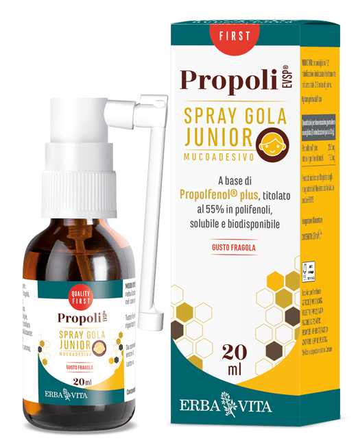 PROPOLI EVSP SPRAY GOLA JUNIOR GUSTO FRAGOLA 20 ML - Farmasanitas 