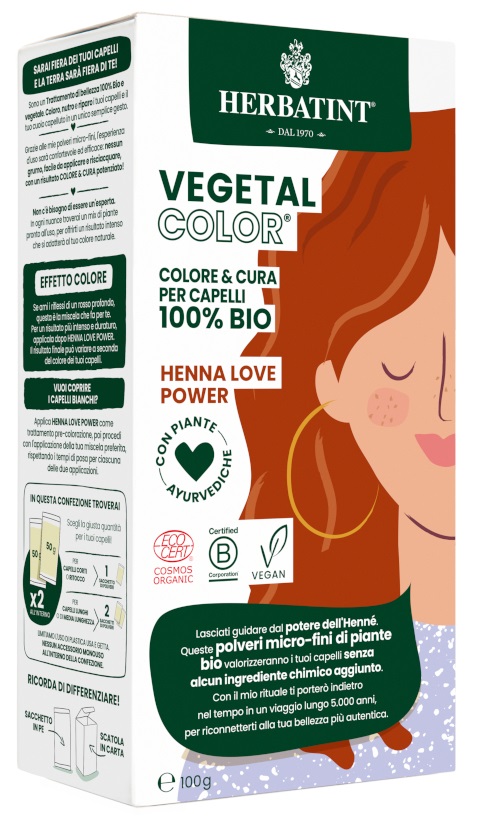 HERBATINT VEGETAL COLOR HENNA LOVE POWER ITA 100 G - Farmasanitas 