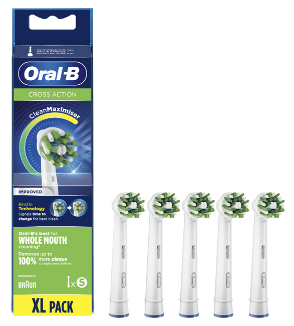 ORALB CROSS ACTION EB50 TESTINE PER SPAZZOLINO ELETTRICO 5 PEZZI - Farmasanitas 