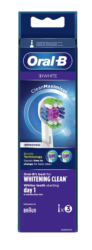 ORALB 3DWHITE EB18 TESTINA PER SPAZZOLINO ELETTRICO 3 PEZZI - Farmasanitas 