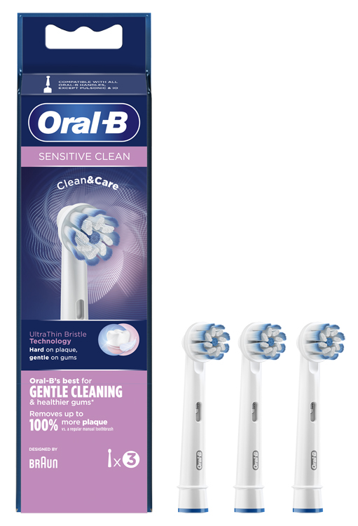 ORALB SENSITIVE CLEAN EB60 TESTINE PER SPAZZOLINO ELETTRICO 3 PEZZI - Farmasanitas 