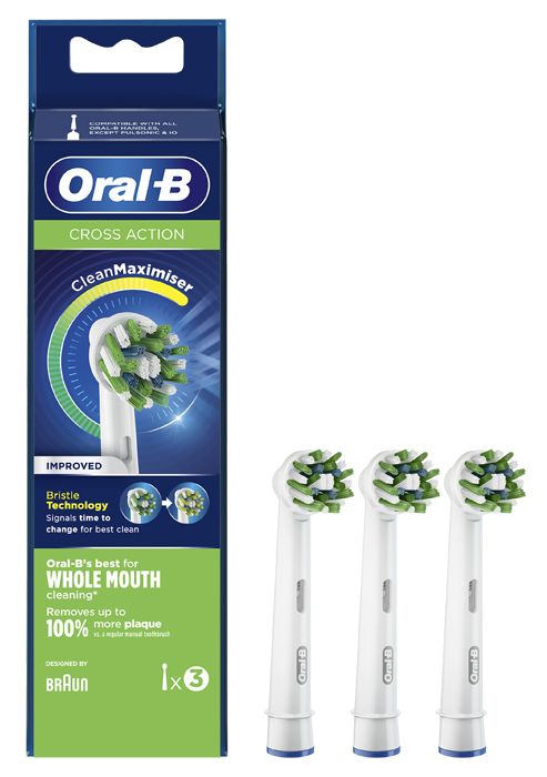 ORALB CROSS ACTION EB50 TESTINE PER SPAZZOLINO ELETTRICO 3 PEZZI - Farmasanitas 