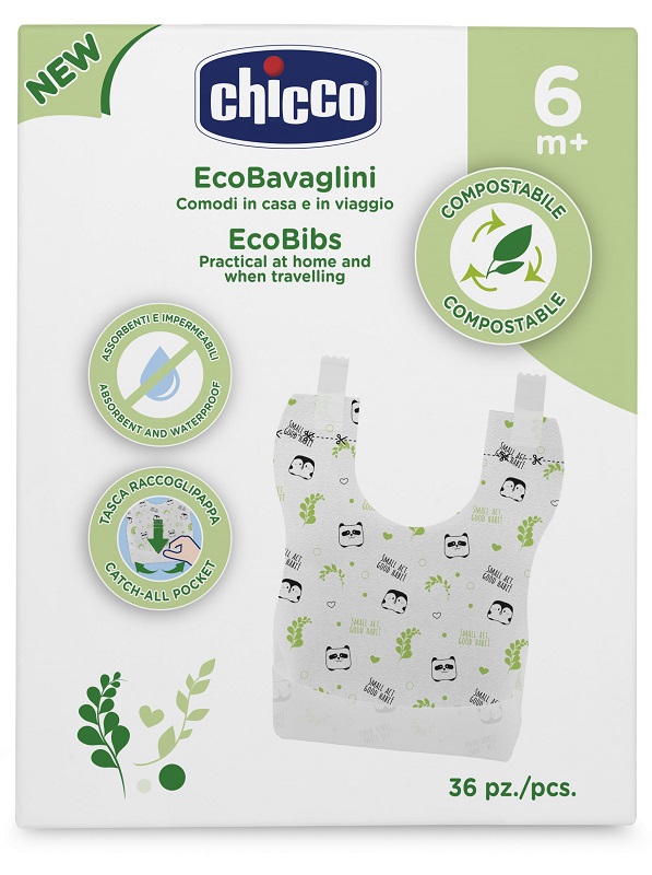 CHICCO BAVAGLINI MONOUSO COMPOSTABILI 36 PEZZI - Farmasanitas 