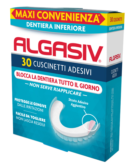ALGASIV ADESIVO PER PROTESI DENTARIA INFERIORE 30 PEZZI - Farmasanitas 