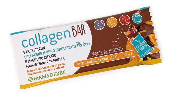 COLLAGEN BARRETTA ENERGETICA CIOCCO ARANCIA 40 G - Farmasanitas 
