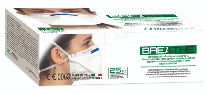 BREATHE MASCHERINA FFP2 NON RIUTILIZZABILE 25 PEZZI - Farmasanitas 