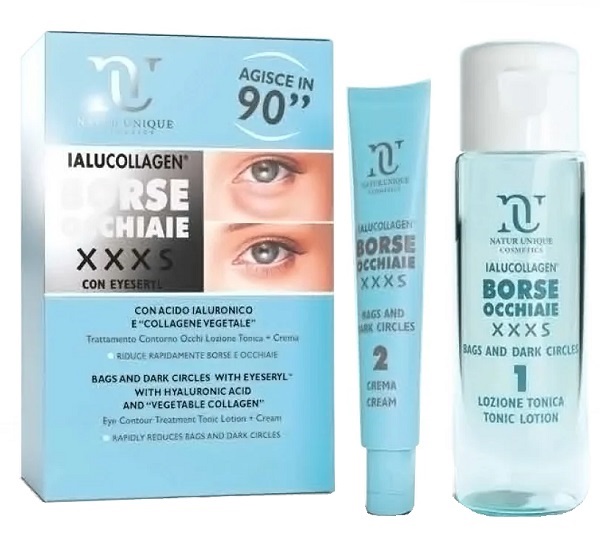 NATUR UNIQUE IALUCOLLAGEN BORSE E OCCHIAIE XXXS TONICO 10 ML + 30 ML - Farmasanitas 