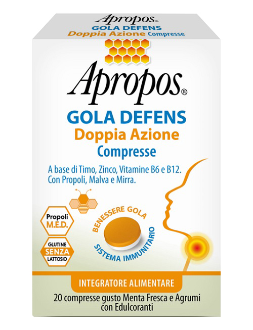 APROPOS GOLA DEFENS DOPPIA AZIONE 20 COMPRESSE - Farmasanitas 
