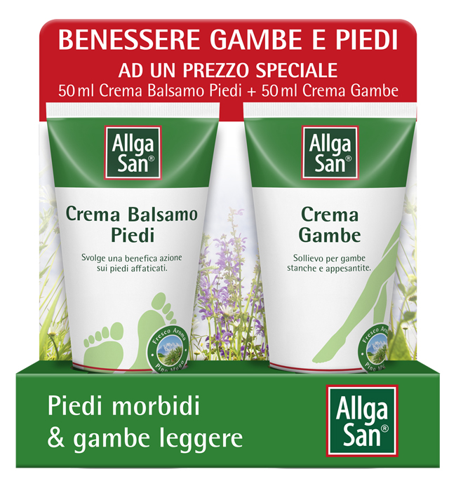 ALLGASAN SET BENESSERE GAMBE PIEDI 1 CREMA BALSAMO PIEDI 50 ML + 1 CREMA GAMBE 50 ML - Farmasanitas 