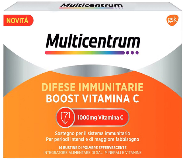 MULTICENTRUM DIFESE IMMUNITARIE BOOST VITAMINA C 28 BUSTINE - Farmasanitas 