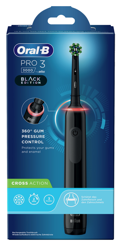 ORALB PRO3 BLACK CROSSACTION SPAZZOLINO ELETTRICO - Farmasanitas 