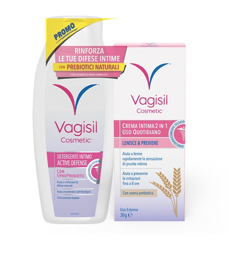 VAGISIL DUO DEFENSE CREMA INTIMA 2 IN 1 30 G + DETERGENTE INTIMO 250 ML OMAGGIO - Farmasanitas 