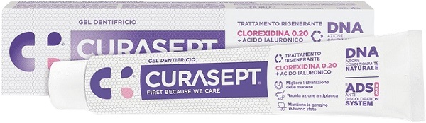 CURASEPT GEL DENTIFRICIO ADS DNA TRATTAMENTO RIGENERANTE 75 ML - Farmasanitas 