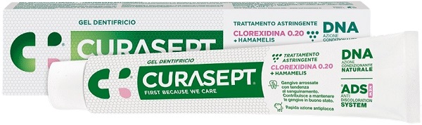 CURASEPT GEL DENTIFRICIO ADS DNA TRATTAMENTO ASTRINGENTE 75 ML - Farmasanitas 
