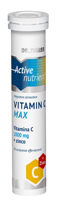 THEISS ACTIVE NUTRIENT VIT C MAX 20 COMPRESSE EFFERVESCENTI LIMONE 80 G - Farmasanitas 