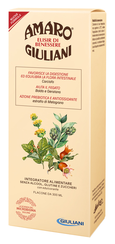 AMARO GIULIANI ELISIR BENESSERE 300 ML NUOVA FORMULA - Farmasanitas 