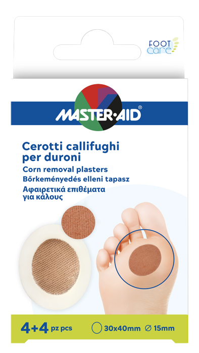 CEROTTO CALLIFUGO MASTER-AID FOOTCARE PER DURONI 4+4 PEZZI B1 - Farmasanitas 