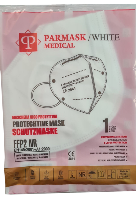 MASCHERINA PARMASK MEDICAL FFP2 WHITE 10 PEZZI - Farmasanitas 