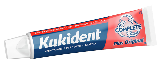 KUKIDENT PLUS ORIGINAL CREMA ADESIVA DENTIERE 65 G - Farmasanitas 
