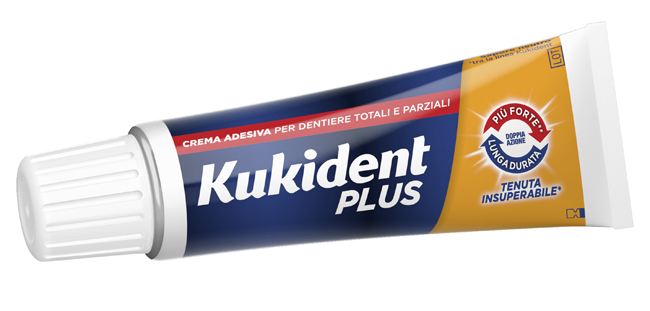 KUKIDENT PLUS DOPPIA AZIONE CREMA ADESIVA DENTIERE 40 G - Farmasanitas 