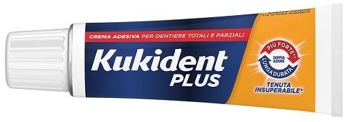 KUKIDENT PLUS DOPPIA AZIONE TENUTA INSUPERABILE CREMA ADESIVA DENTIERE 65 G - Farmasanitas 