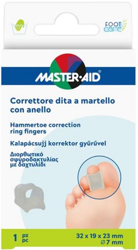 CORRETTORE DITA A MARTELLO MASTER-AID FOOTCARE CON ANELLO 1 PEZZO C14 - Farmasanitas 