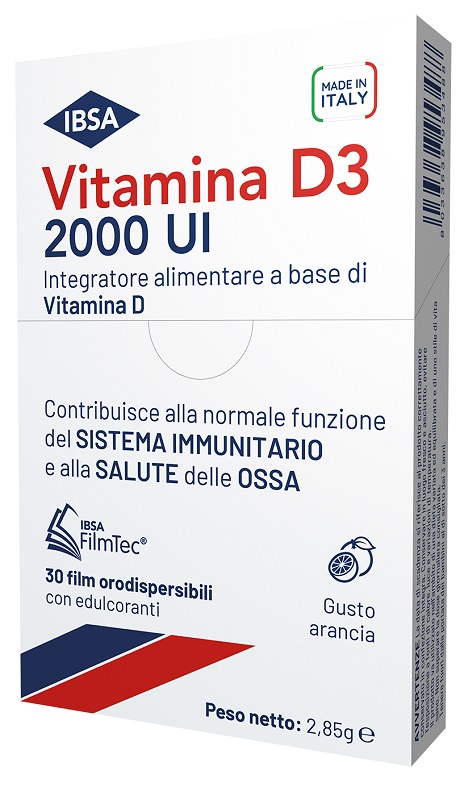 VITAMINA D3 IBSA 2000 UI 30 FILM ORODISPERSIBILI - Farmasanitas 