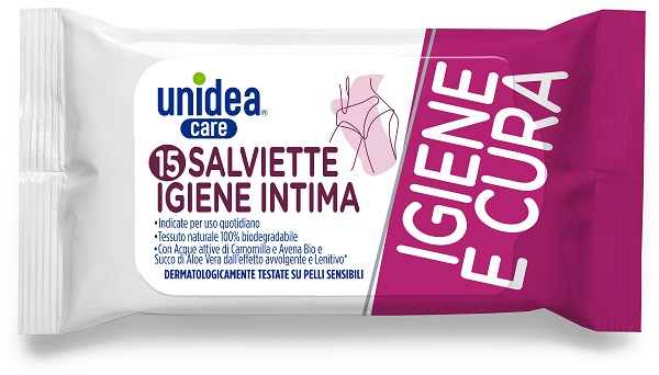 UNIDEA CARE SALVIETTE UMIDIFICATE PER IGIENE INTIMA 15 PEZZI - Farmasanitas 